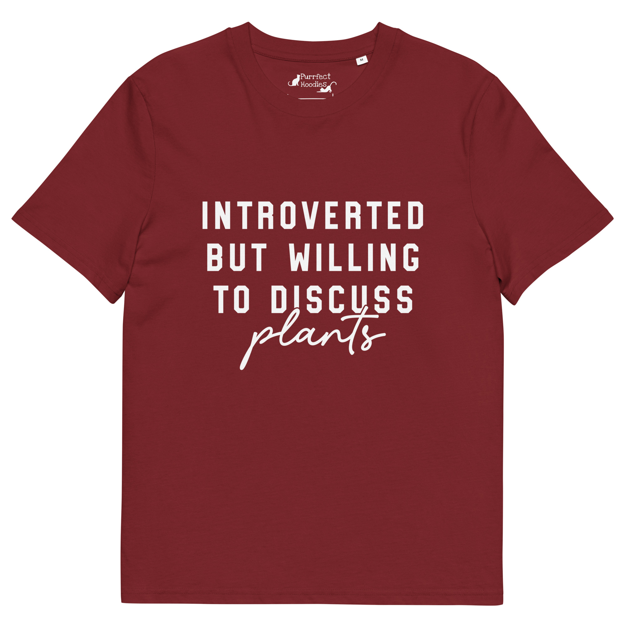 “Introverted but willing to discuss plants” Organic Cotton T-Shirt - Image 4