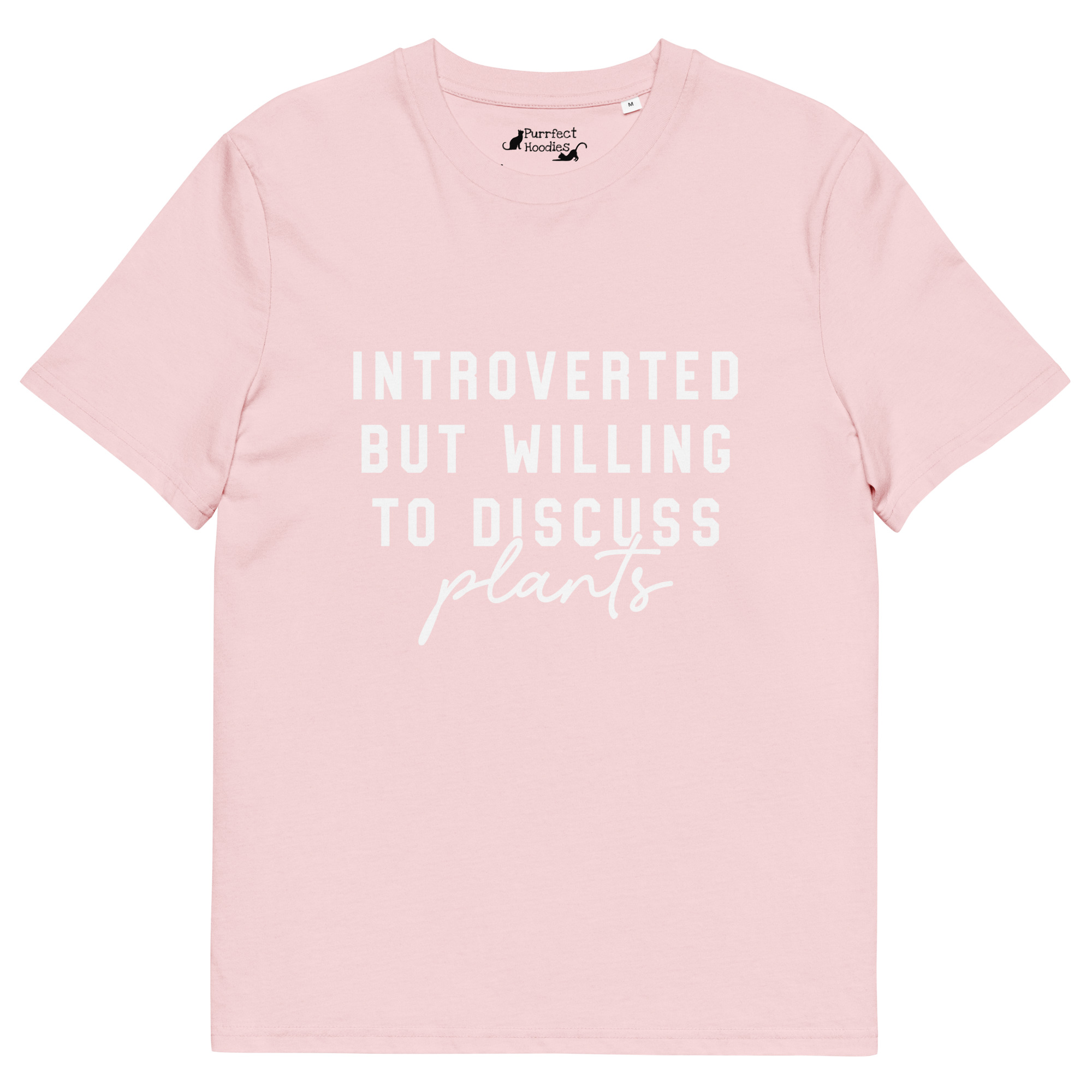 “Introverted but willing to discuss plants” Organic Cotton T-Shirt - Image 13