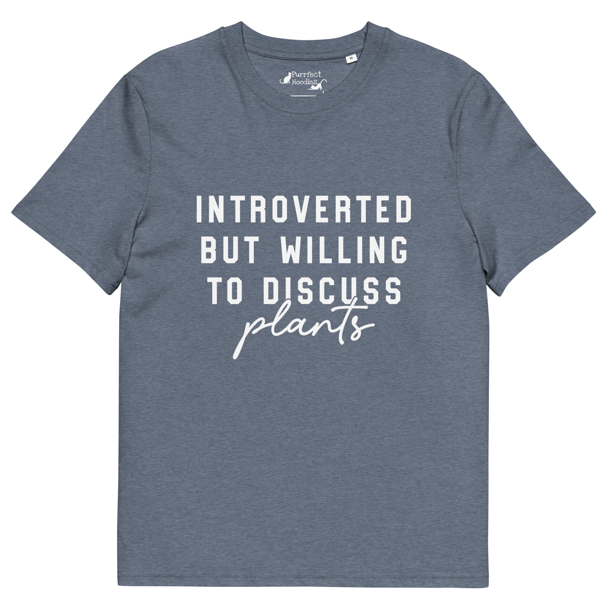 “Introverted but willing to discuss plants” Organic Cotton T-Shirt - Image 9