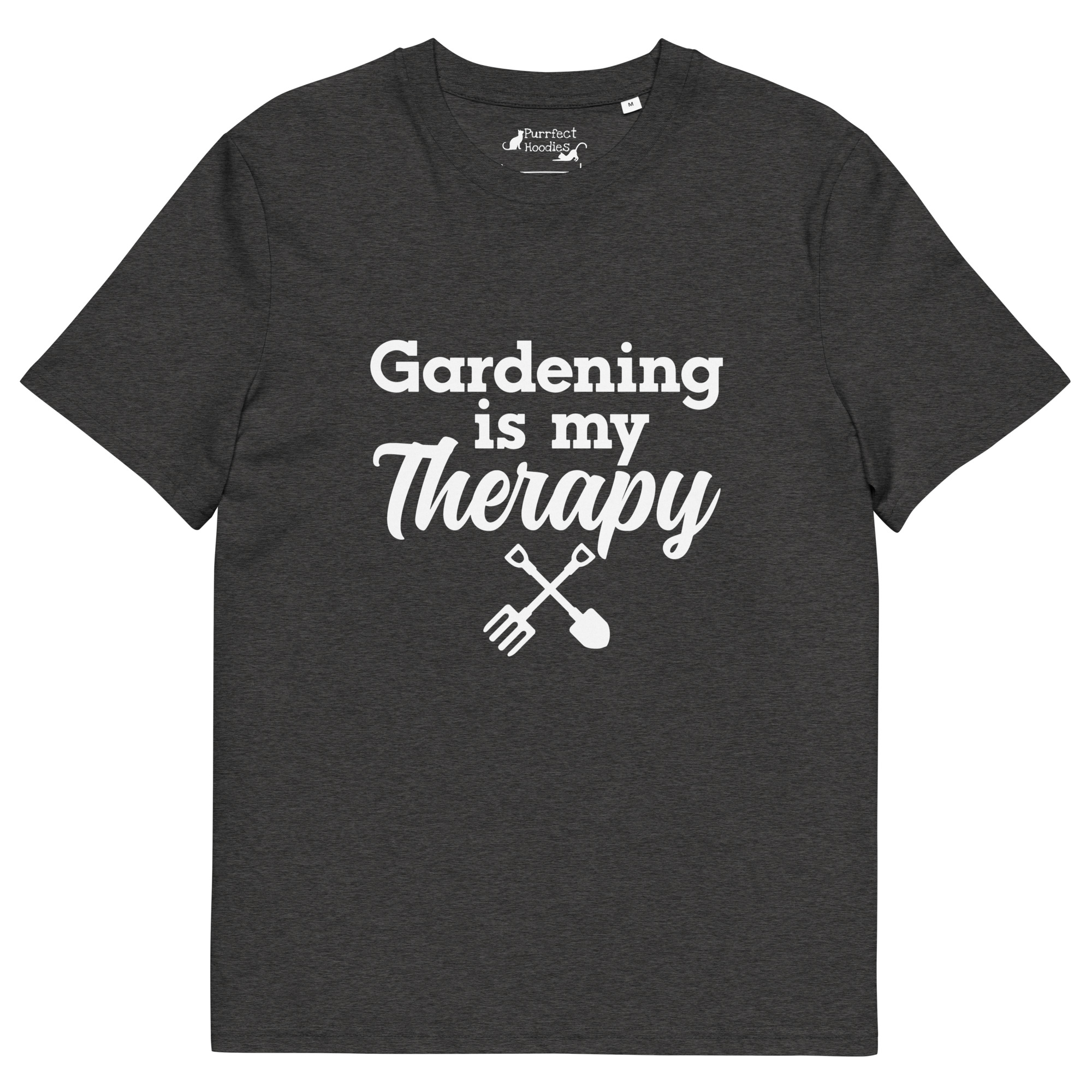 "Gardening is my Therapy" - Organic Unisex T-shirt - Image 3