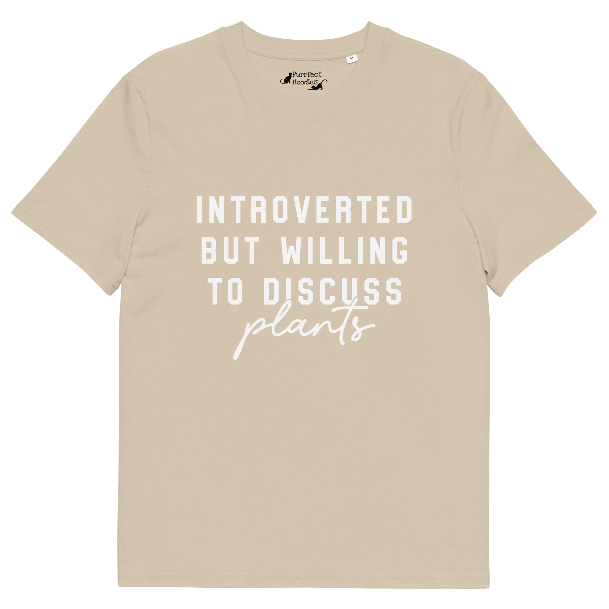 “Introverted but willing to discuss plants” Organic Cotton T-Shirt - Image 11