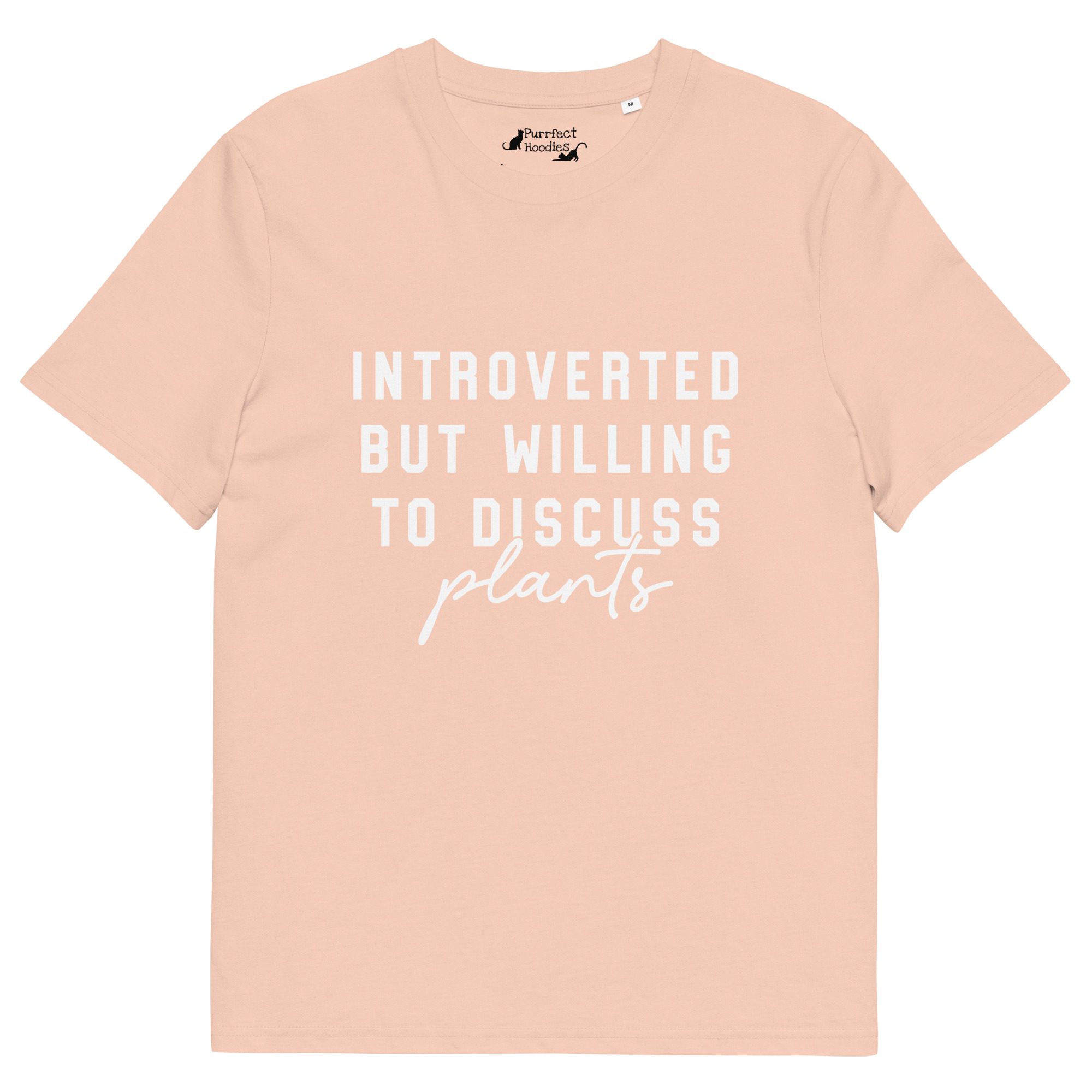 “Introverted but willing to discuss plants” Organic Cotton T-Shirt - Image 12