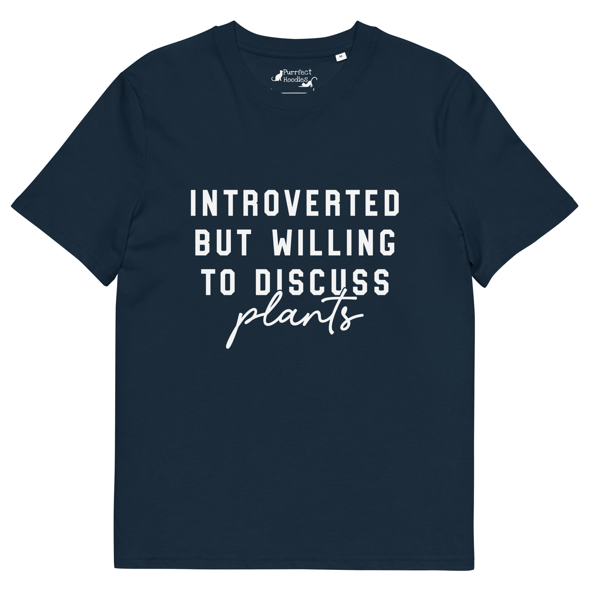“Introverted but willing to discuss plants” Organic Cotton T-Shirt - Image 2