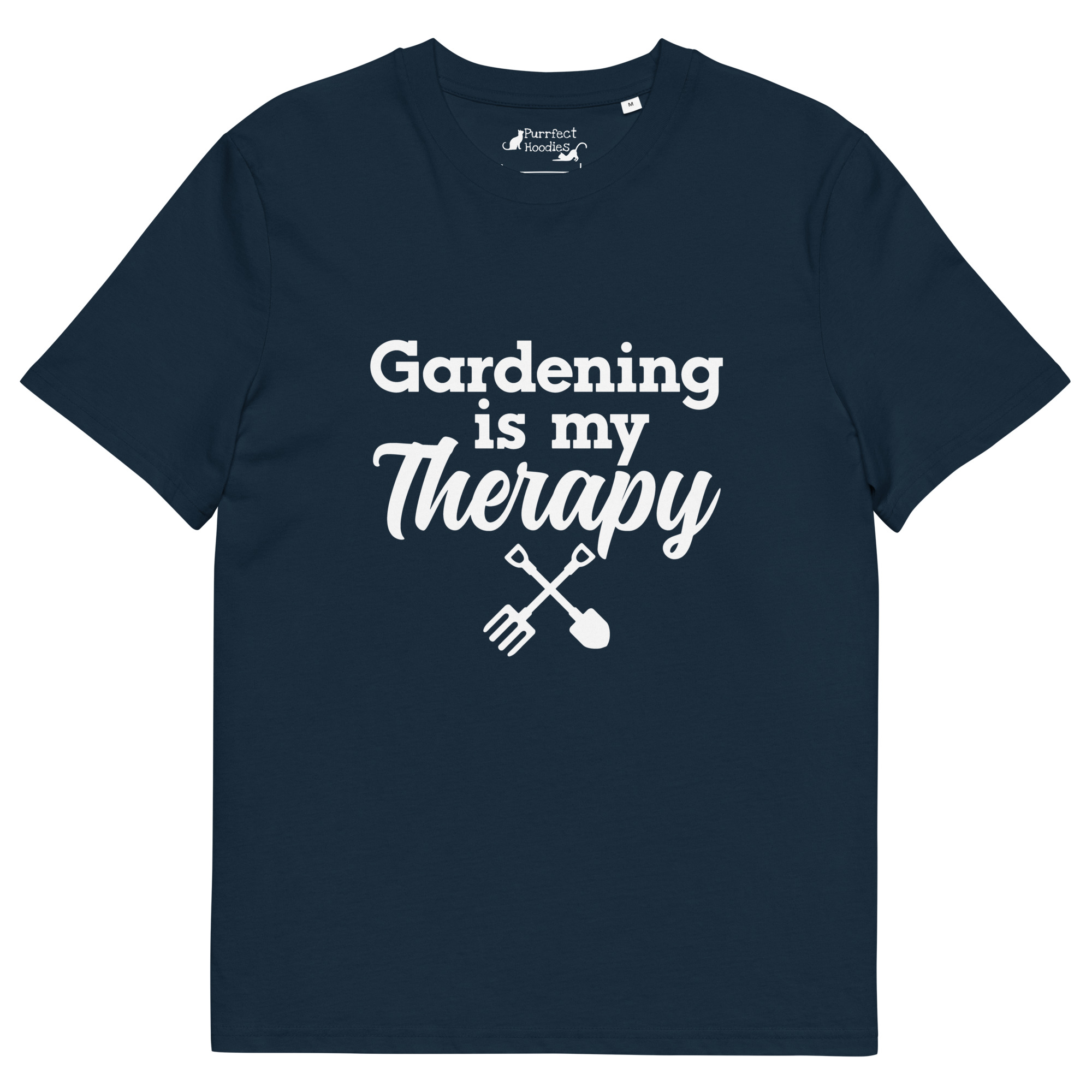 "Gardening is my Therapy" - Organic Unisex T-shirt - Image 2