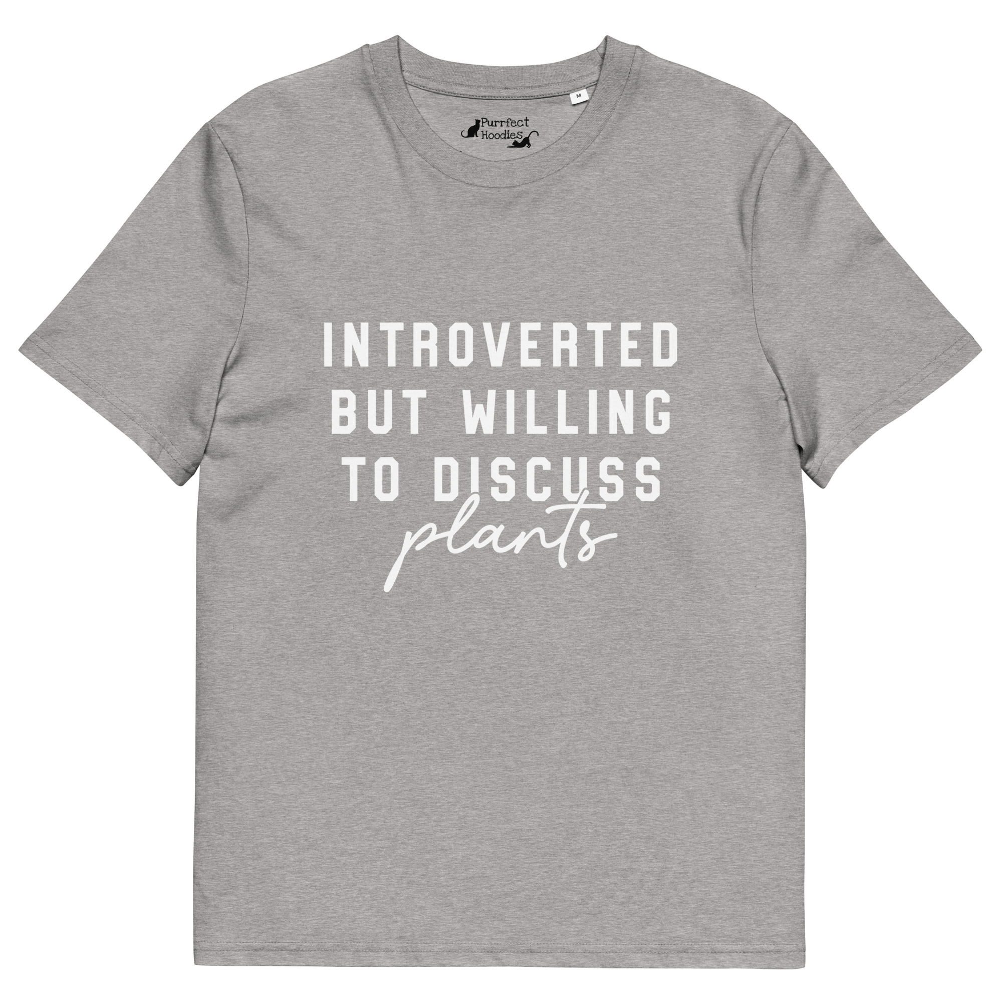 “Introverted but willing to discuss plants” Organic Cotton T-Shirt - Image 10