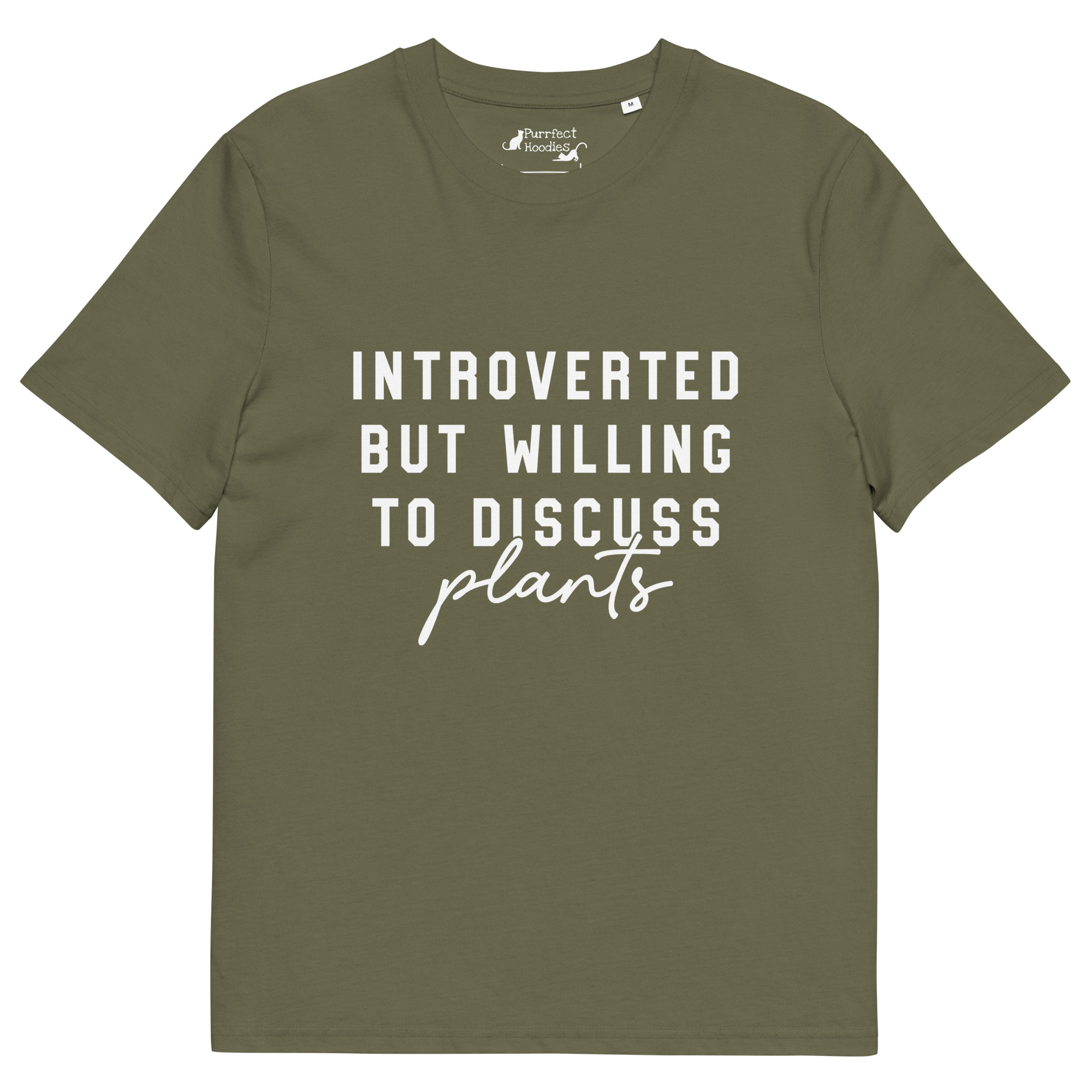 “Introverted but willing to discuss plants” Organic Cotton T-Shirt - Image 8