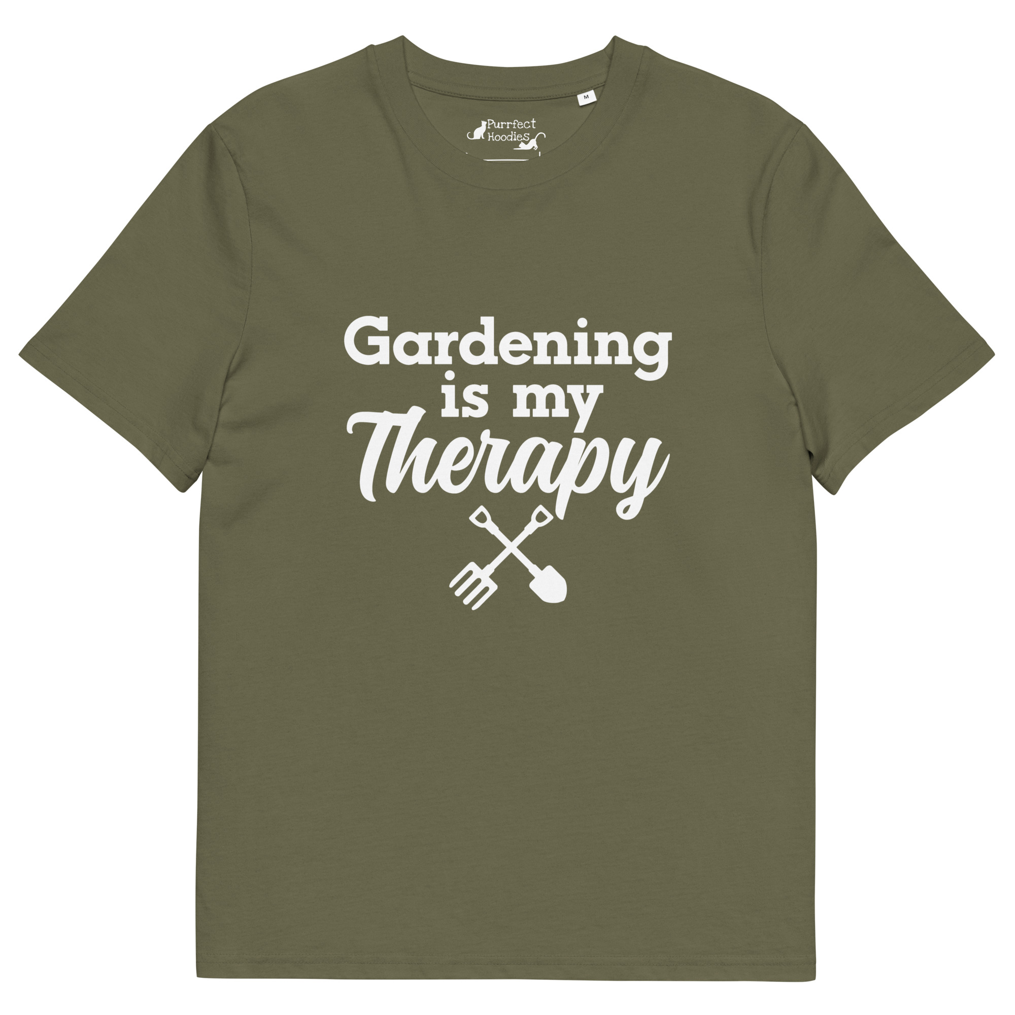 "Gardening is my Therapy" - Organic Unisex T-shirt - Image 8