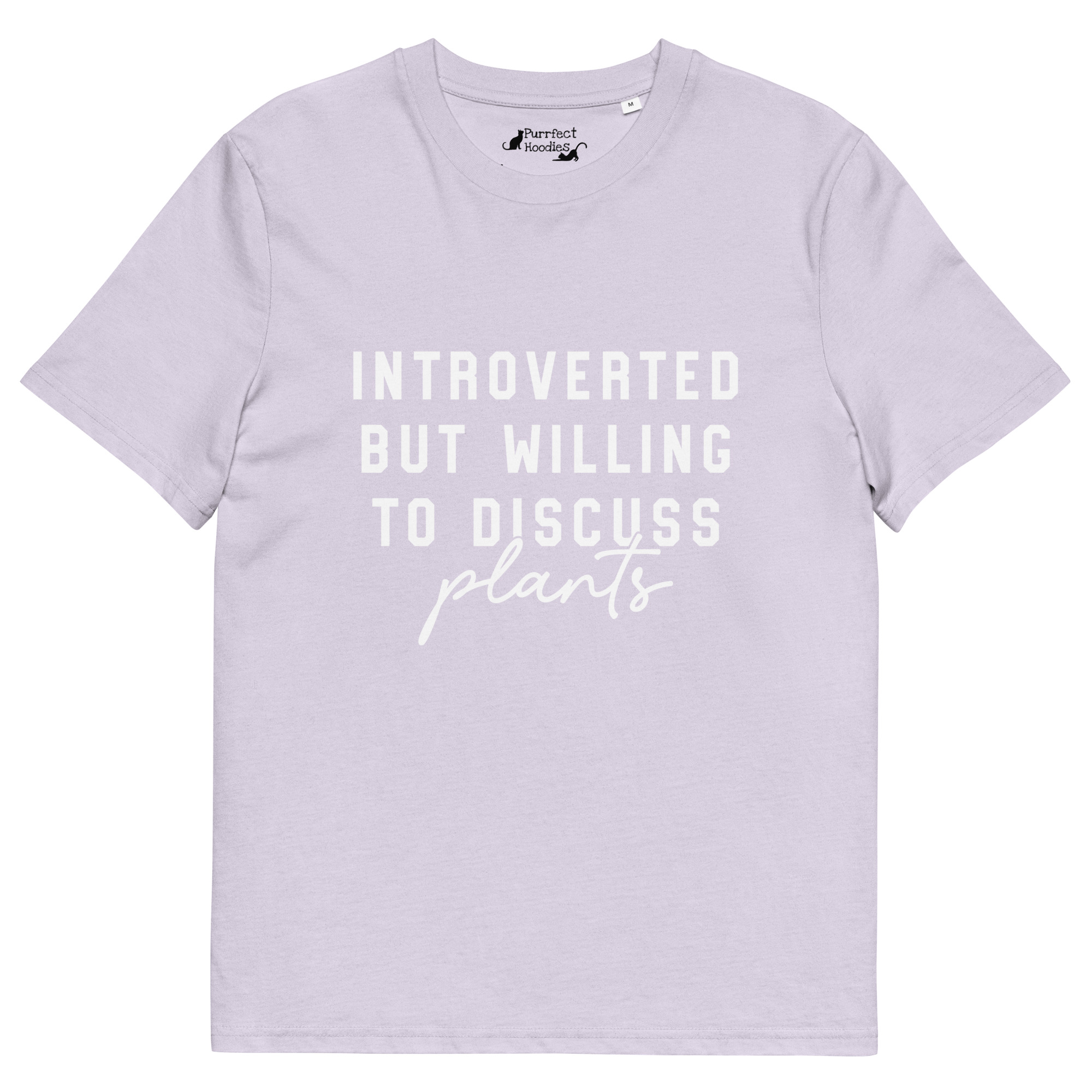 “Introverted but willing to discuss plants” Organic Cotton T-Shirt - Image 14