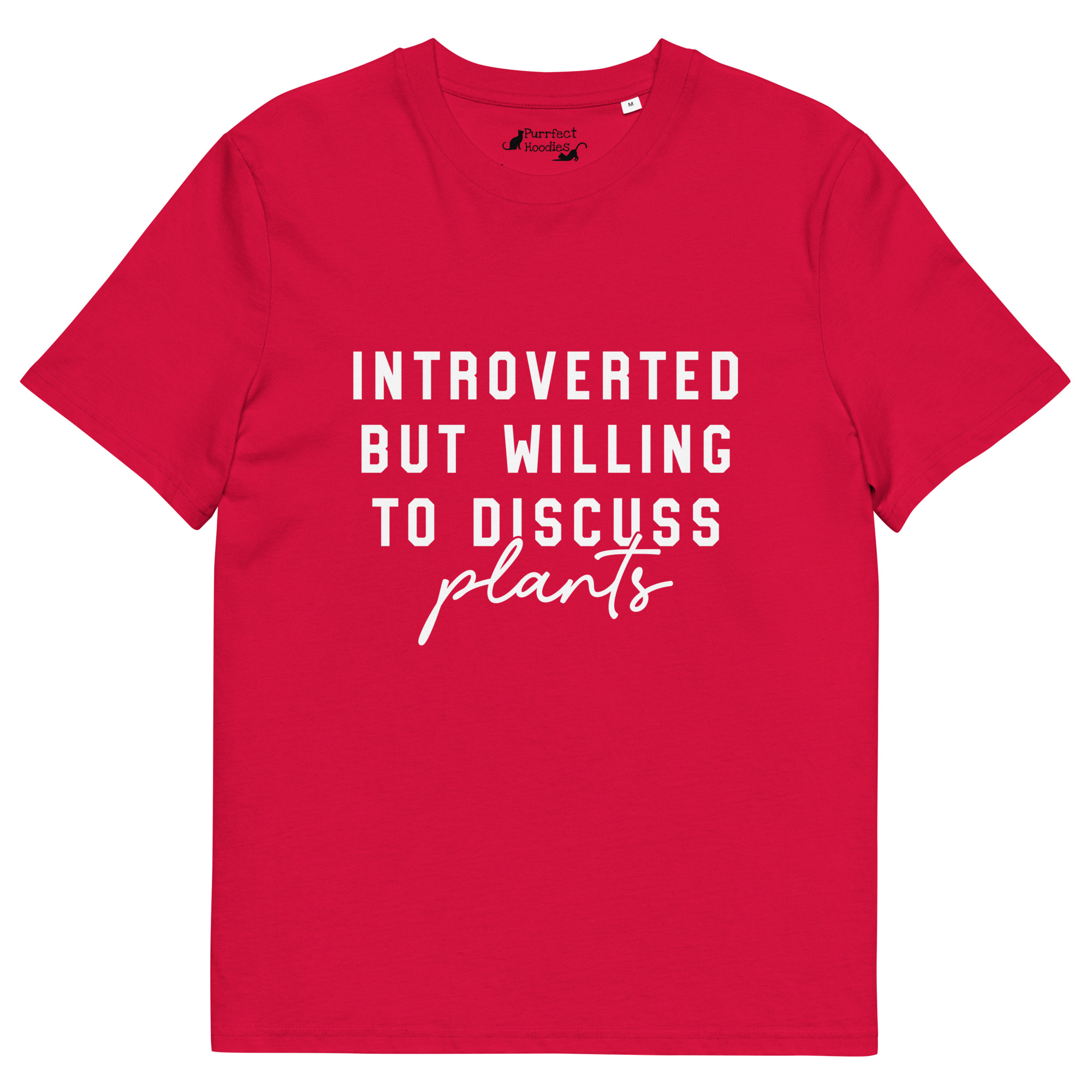 “Introverted but willing to discuss plants” Organic Cotton T-Shirt - Image 6