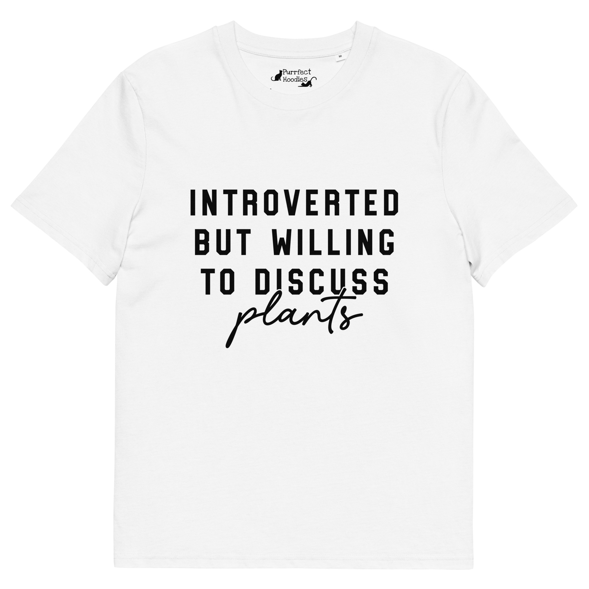 “Introverted but willing to discuss plants” Organic Cotton T-Shirt - Image 15